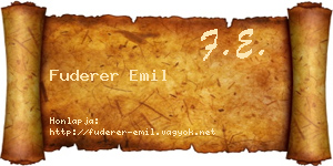 Fuderer Emil névjegykártya